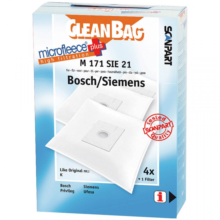 CLEANBAG Microfleece+ Dammsugarpåse Bosch/Siemens K 4+1