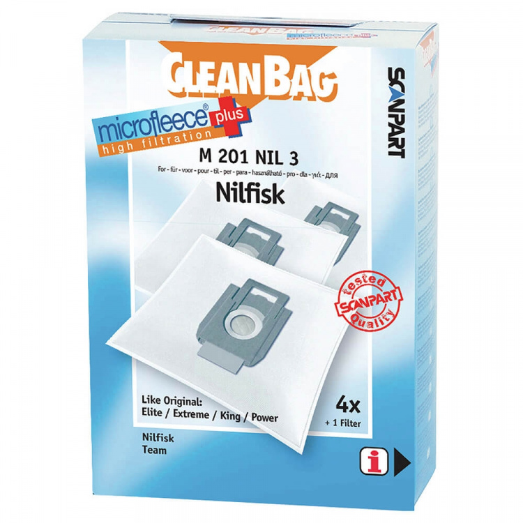 CLEANBAG Microfleece+ Dammsugarpåse Nilfisk Elite Extreme King 4+1
