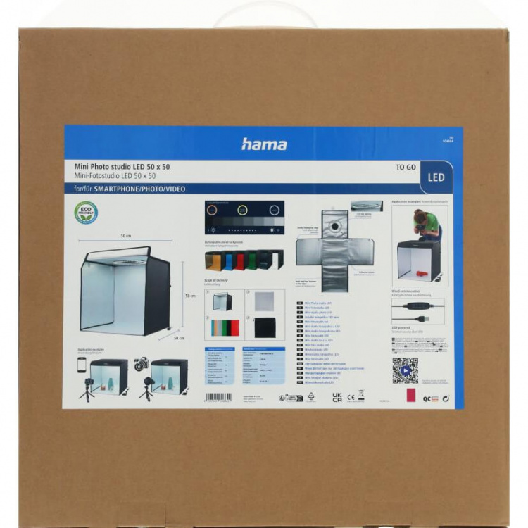 Hama Portabel Mini Fotostudio ToGo LED-Ringljus Hama Portabel Mini Fotostudio ToGo LED-Ringljus
