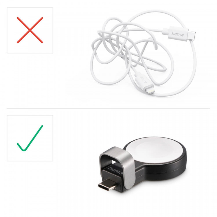 Hama Laddare Trådlös för Apple Watch USB-C Svart