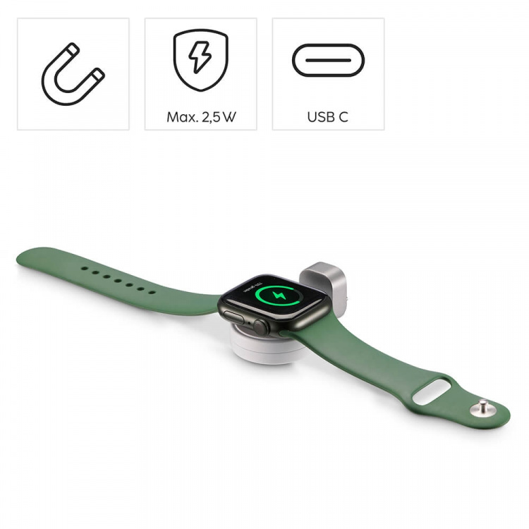 Hama Laddare Trådlös för Apple Watch USB-C Vit Hama Laddare Trådlös för Apple Watch USB-C Vit