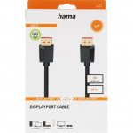Hama Kabel DisplayPort 2.1 8K Ultra-HD 2.0m Svart