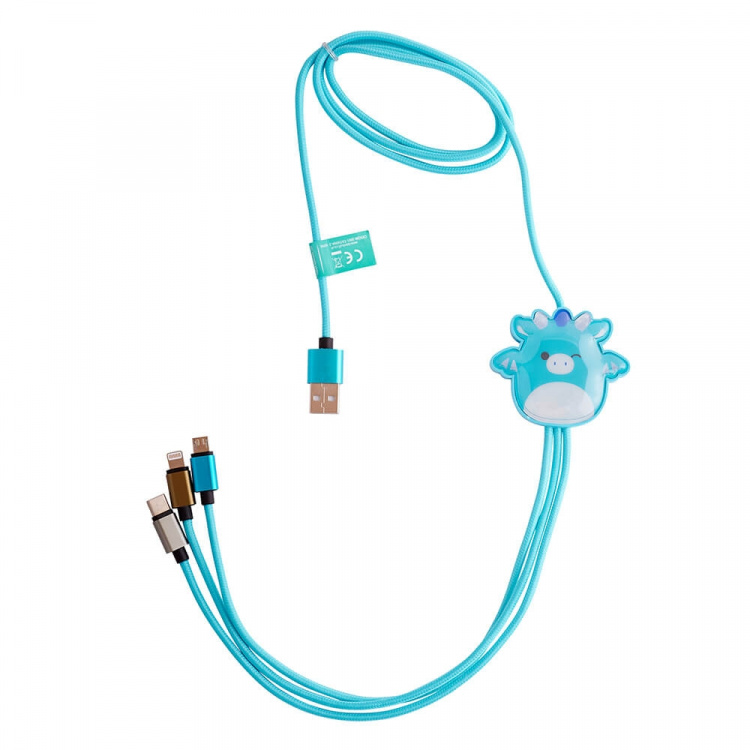 Squishmallows Chargercable 1.2m Tat 3in1 USB-C/Micro/Lightning