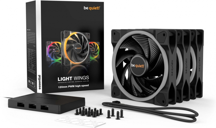 Be Quiet! Light Wings PWM high-speed fan pack, 120 mm, 3-pak