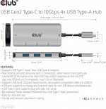 Club 3D USB Type-C naar 10 Gbps 4x USB Type-A hub Club 3D USB Type-C naar 10 Gbps 4x USB Type-A hub