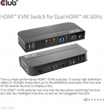 Club 3D HDMI KVM-schakelaar voor dubbele HDMI-schakelaar