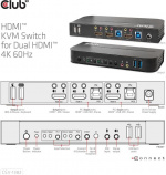 Club 3D HDMI KVM-schakelaar voor dubbele HDMI-schakelaar