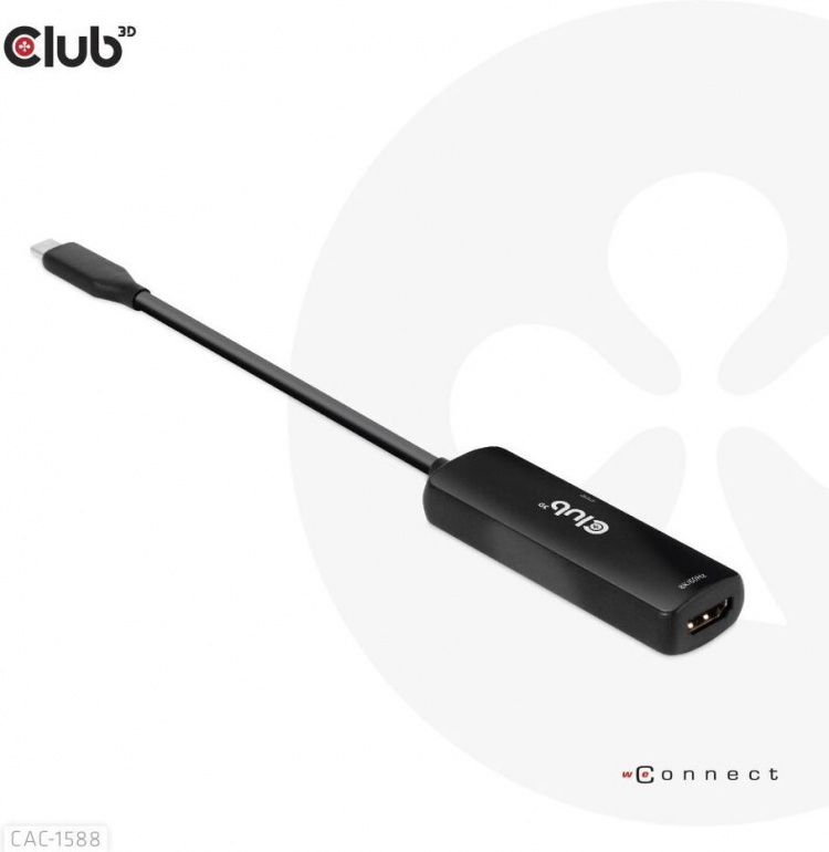 Club 3D CAC-1588 Type C - HDMI 2.1 PD 100W actieve adapter, 4K120 Hz - 8K60Hz Club 3D CAC-1588 Type C - HDMI 2.1 PD 100W actieve adapter, 4K120 Hz - 8K60Hz
