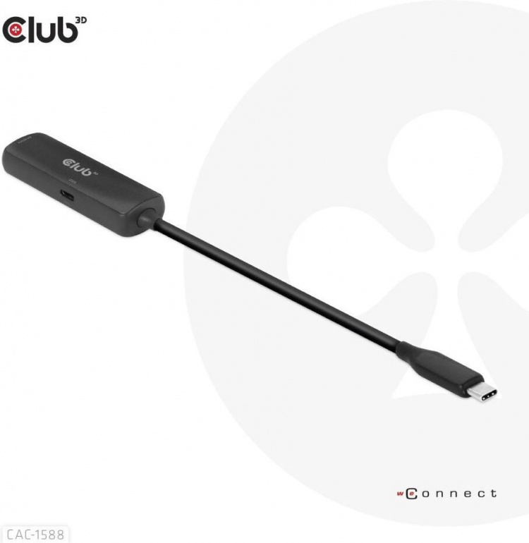Club 3D CAC-1588 Type C - HDMI 2.1 PD 100W actieve adapter, 4K120 Hz - 8K60Hz Club 3D CAC-1588 Type C - HDMI 2.1 PD 100W actieve adapter, 4K120 Hz - 8K60Hz