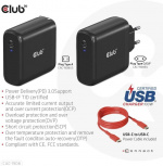 Club 3D CAC-1908EU Reislader 100 W GaN USB-C voeding Club 3D CAC-1908EU Reislader 100 W GaN USB-C voeding