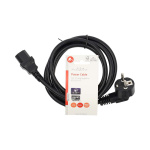 Nedis Stroomkabel | Type F (CEE 7/7) Male | IEC-320-C13 | Gehoekt | Recht | Vernikkeld | 2.00 m | Rond | PVC | Zwart | Label Nedis Stroomkabel | Type F (CEE 7/7) Male | IEC-320-C13 | Gehoekt | Recht | Vernikkeld | 2.00 m | Rond | PVC | Zwart | Label