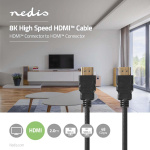 Nedis Ultra High Speed HDMI™-Kabel | HDMI™ Connector | HDMI™ Connector | 8K@60Hz | 48 Gbps | 2.00 m | Rond | 6.5 mm | Zwart | Label Nedis Ultra High Speed HDMI™-Kabel | HDMI™ Connector | HDMI™ Connector | 8K@60Hz | 48 Gbps | 2.00 m | Rond | 6.5 mm | Zwart | Label