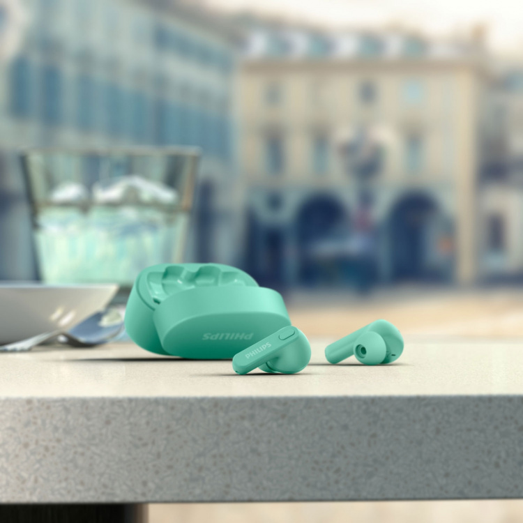 Philips TAT2206GR True Wireless-hörlurar, IPX4-klass (stänk och svettåliga) 6+18 timmars speltid. Gråa Philips TAT2206GR True Wireless-hörlurar, IPX4-klass (stänk och svettåliga) 6+18 timmars speltid. Gråa