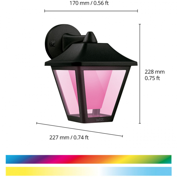 WiZ WiFi Smart Classic Vägglampa Utomhus Färg + Varm-kallvit 230V