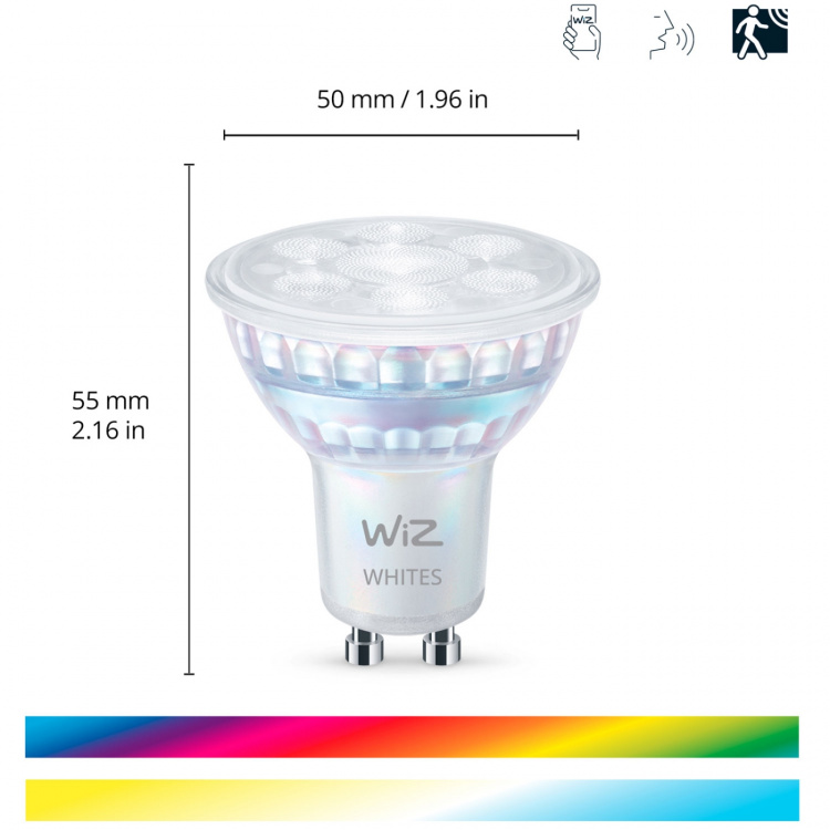WiZ WiFi Smart LED GU10 50W 345lm Färg + Varm-kallvit 1-pack WiZ WiFi Smart LED GU10 50W 345lm Färg + Varm-kallvit 1-pack
