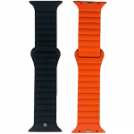 Celly Armband till Apple Watch 42/44/45mm Magnetiskt Svart/Orange Celly Armband till Apple Watch 42/44/45mm Magnetiskt Svart/Orange