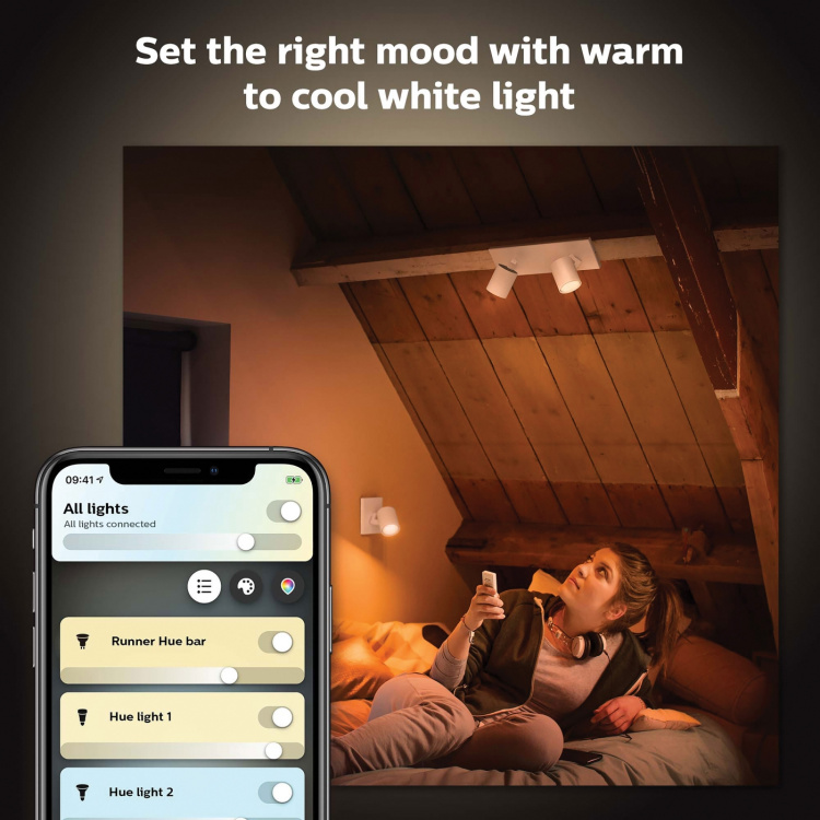 Philips Hue Runner White Ambiance 2 spot 800 lm Vit