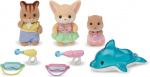 Sylvanian Families Drie in het zwembad