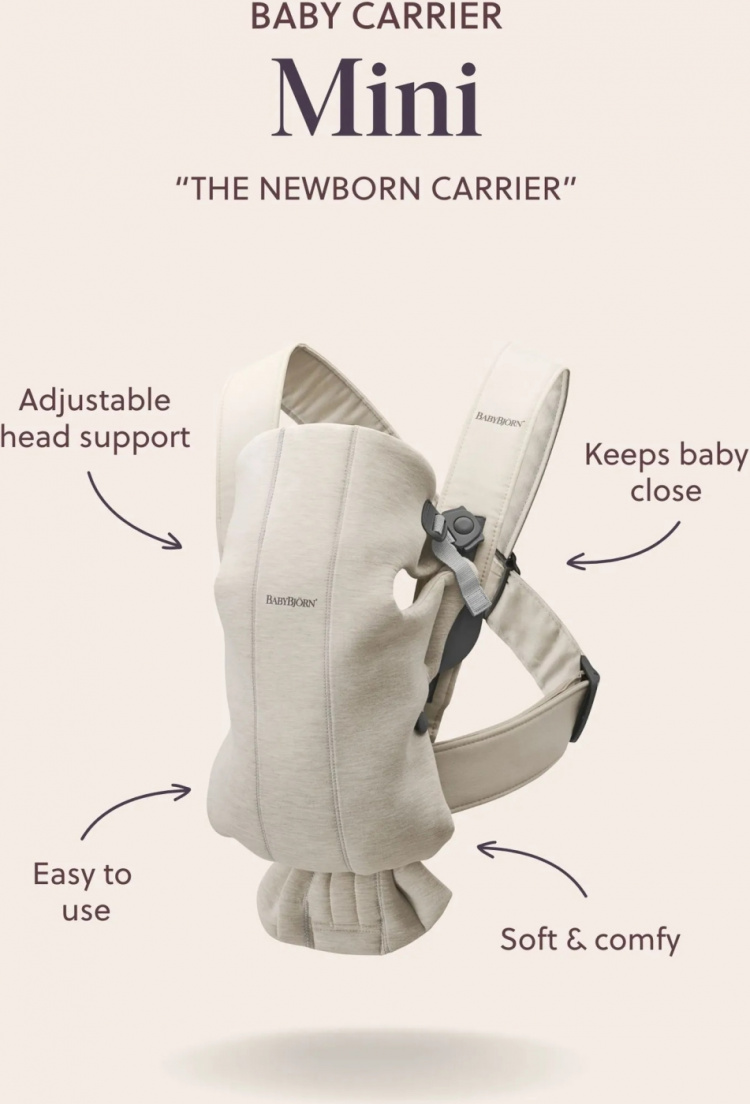 BabyBjörn Mini Geweven Rugzak, zwart