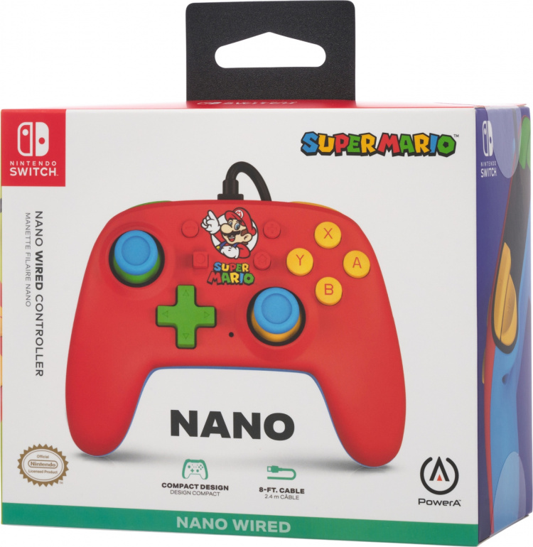 PowerA Nano Bedrade Controller, Mario Medley, Switch PowerA Nano Bedrade Controller, Mario Medley, Switch