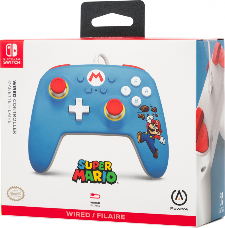 PowerA Bedrade Controller, Steenbreekster Mario, Switch