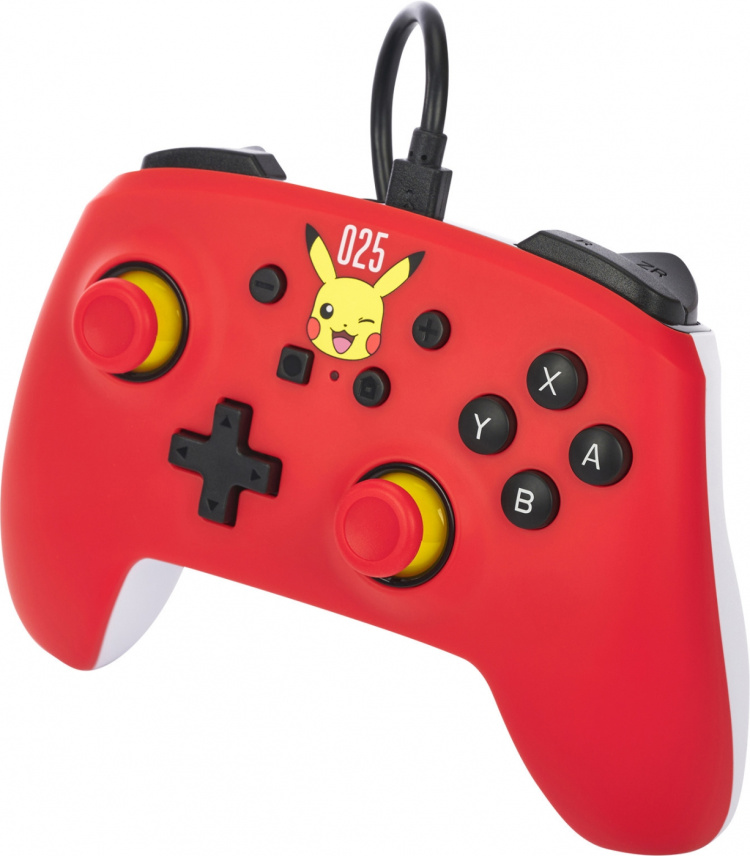 PowerA Bedrade controller, lachende Pikachu, Switch PowerA Bedrade controller, lachende Pikachu, Switch