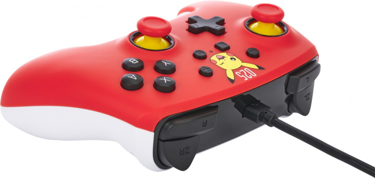 PowerA Bedrade controller, lachende Pikachu, Switch PowerA Bedrade controller, lachende Pikachu, Switch