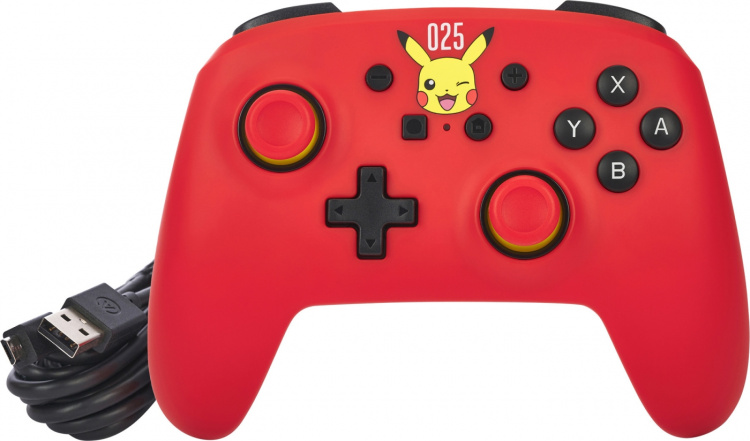 PowerA Bedrade controller, lachende Pikachu, Switch PowerA Bedrade controller, lachende Pikachu, Switch