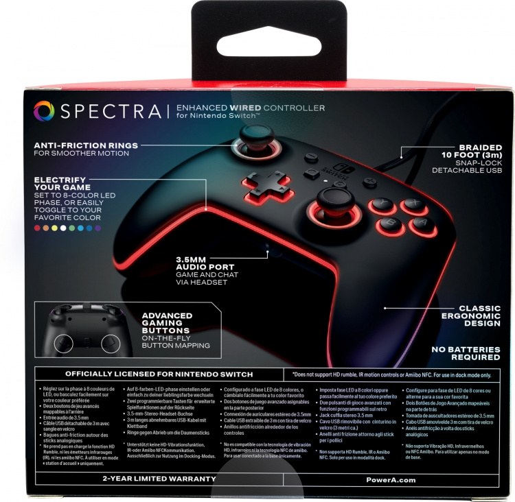 PowerA Spectra Enhanced Bedrade Controller, zwart, Switch