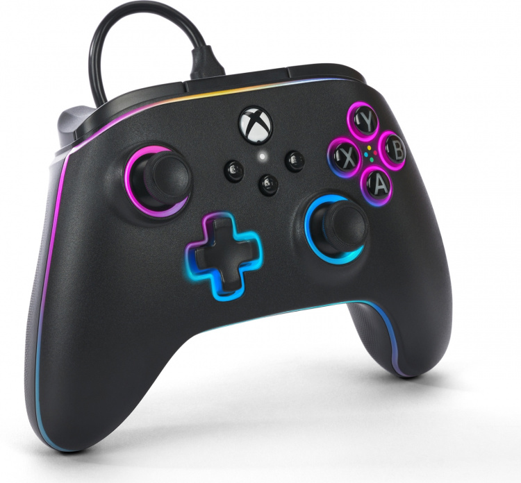 PowerA Lumectra Advantage bedrade controller, zwart + RGB LED-lint, Xbox / PC PowerA Lumectra Advantage bedrade controller, zwart + RGB LED-lint, Xbox / PC