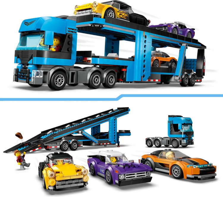 LEGO City Grote Voertuigen 60408 - Sportwagen transporter