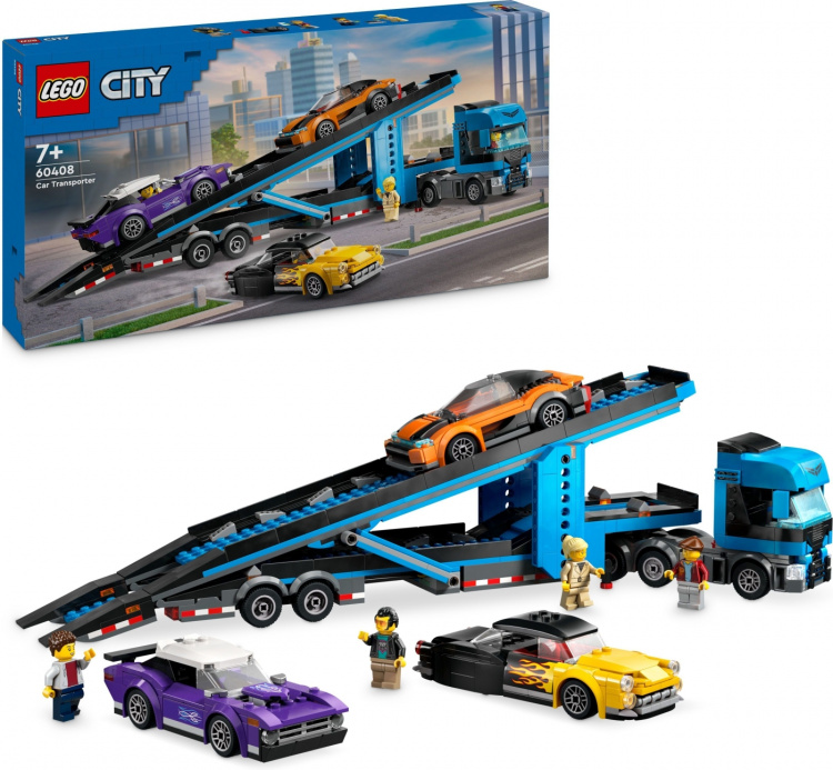 LEGO City Grote Voertuigen 60408 - Sportwagen transporter