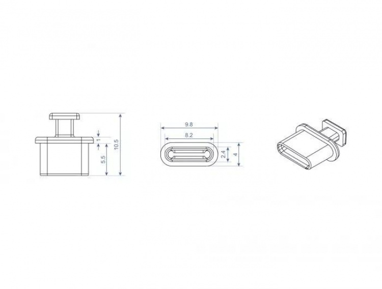 DeLOCK Dust Cover for USB Type-C™ female with grip 10 pieces black