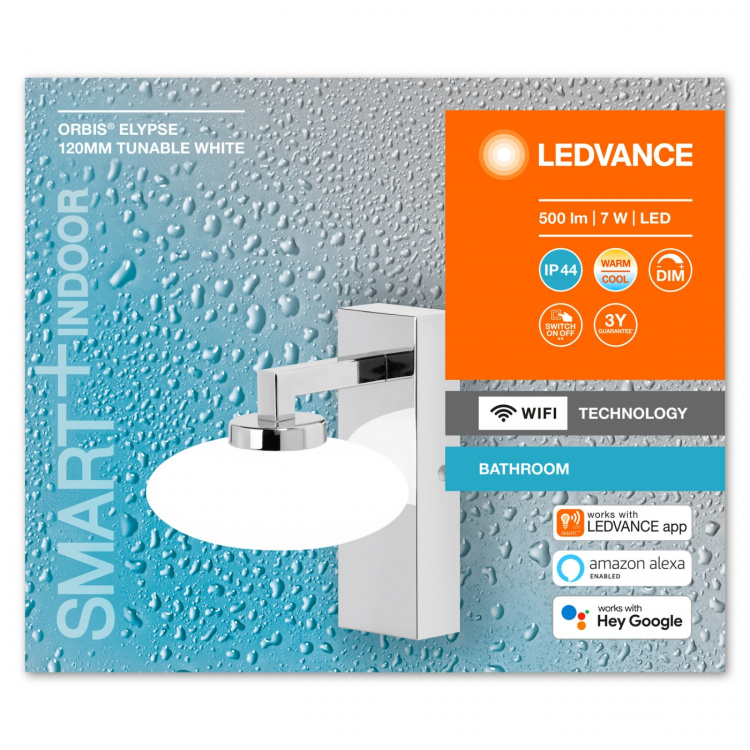 LEDVANCE SMART+ Wall Orbis Elypse 7W TW Chr IP44 WiFi - C