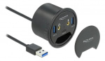 DeLOCK 3 Port In-Desk Hub USB 1 x USB Type-C and 2 x USB Type-A +HD