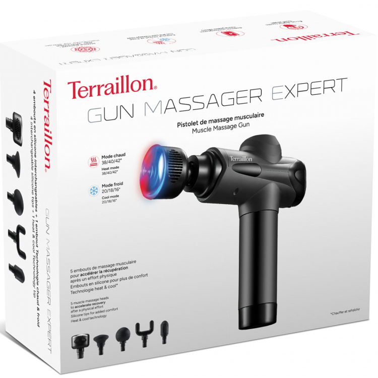 Terraillon Massagepistol Expert Heat&Cold 4st tillbehör + 1st varm/kall Terraillon Massagepistol Expert Heat&Cold 4st tillbehör + 1st varm/kall