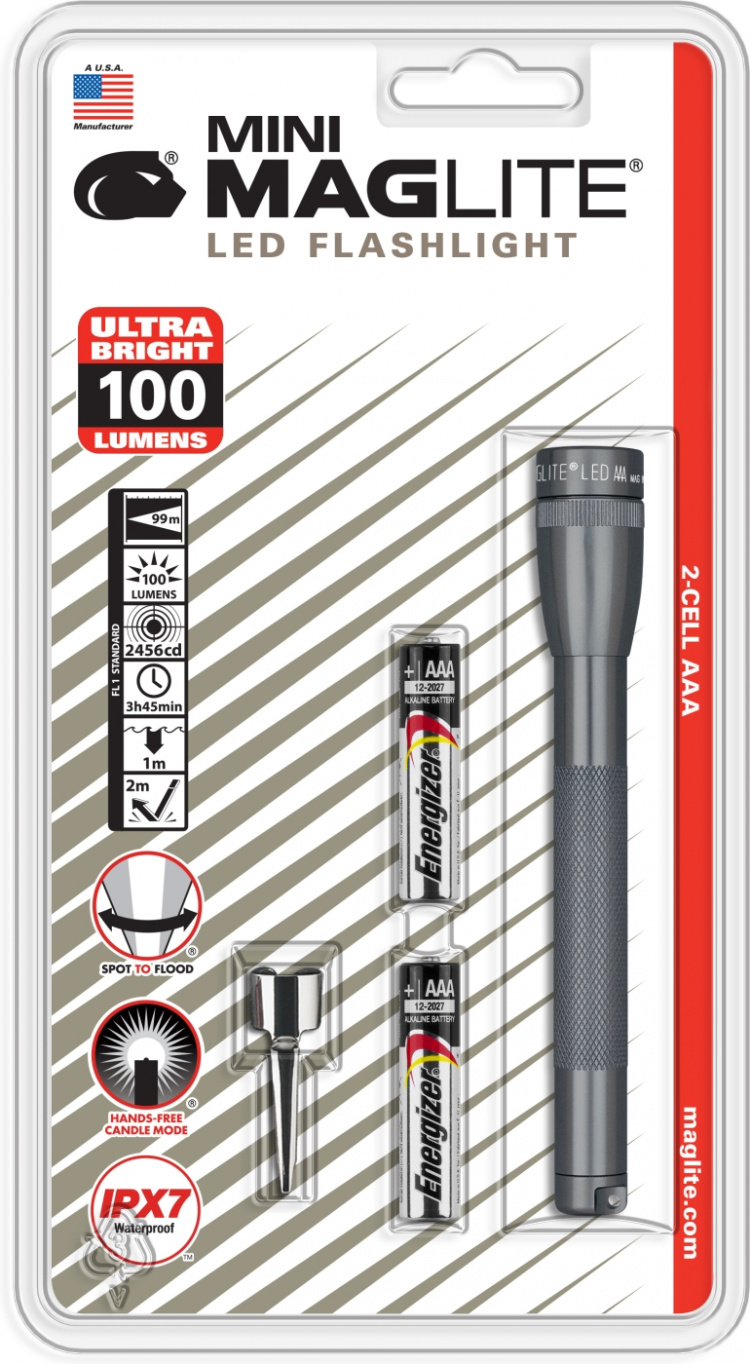 Maglite Maglite Mini AAA LED-zaklamp, grijs