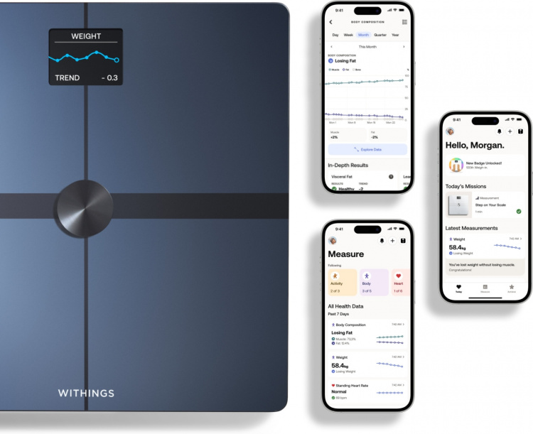 Withings Body Smart Zwarte weegschaal met wifi-verbinding