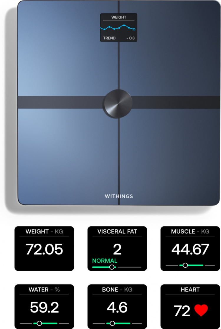 Withings Body Smart Zwarte weegschaal met wifi-verbinding
