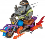 Teenage Mutant Ninja Turtles: Rocksteady Chopper Cycle figuur + motorfiets