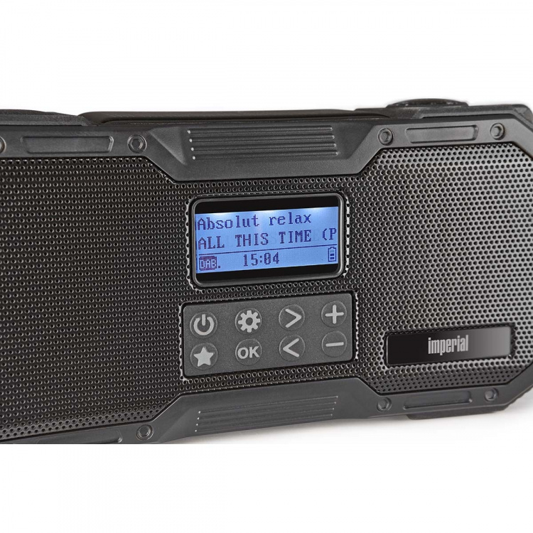 imperial DABMAN OR 1 Robuuste DAB+ / FM / Bluetooth Buitenradio / Zwengelradio Zwart