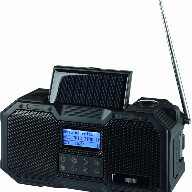 imperial DABMAN OR 1 Robuuste DAB+ / FM / Bluetooth Buitenradio / Zwengelradio Zwart