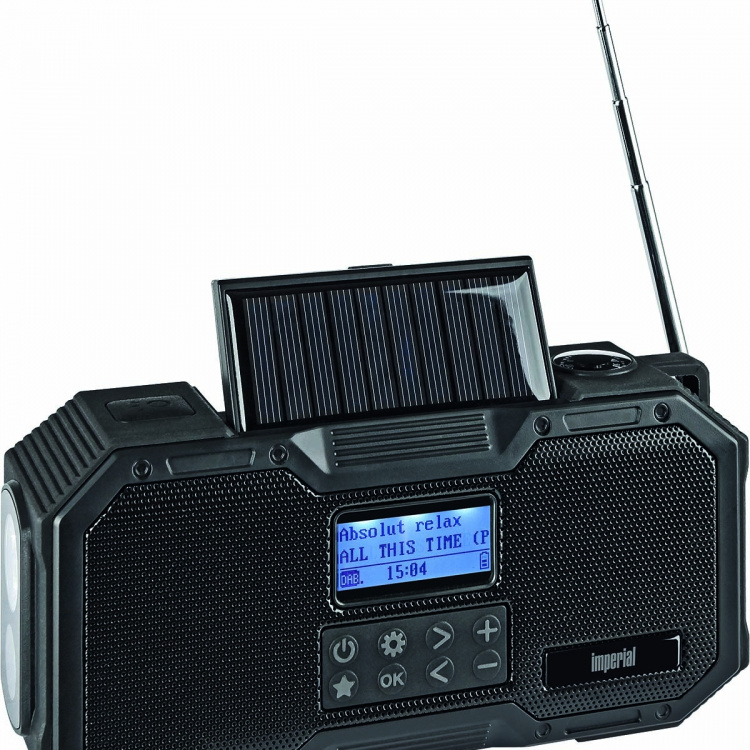 imperial DABMAN OR 1 Robuuste DAB+ / FM / Bluetooth Buitenradio / Zwengelradio Zwart