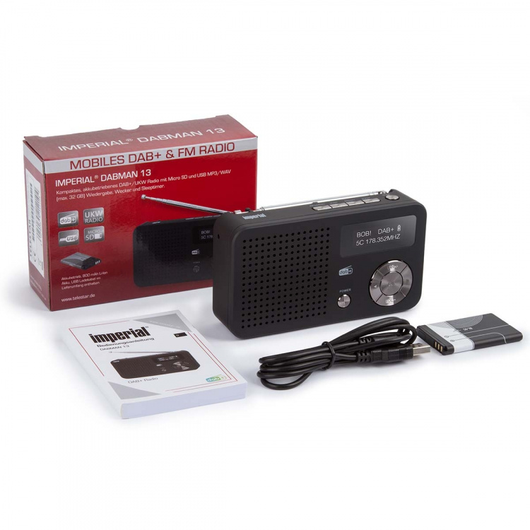 imperial DABMAN 13 Draagbare DAB+ / FM Radio Zwart