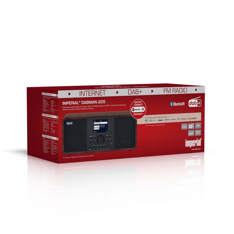 imperial DABMAN i205 Hybride Stereo Radio DAB+ / FM / Internet / Bluetooth Houtlook
