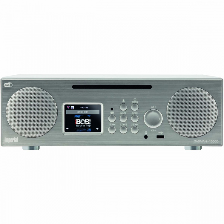 imperial DABMAN i450 CD Multifunctionele Stereo Radio DAB+ / FM / Internet / Bluetooth Wit-Zilver imperial DABMAN i450 CD Multifunctionele Stereo Radio DAB+ / FM / Internet / Bluetooth Wit-Zilver