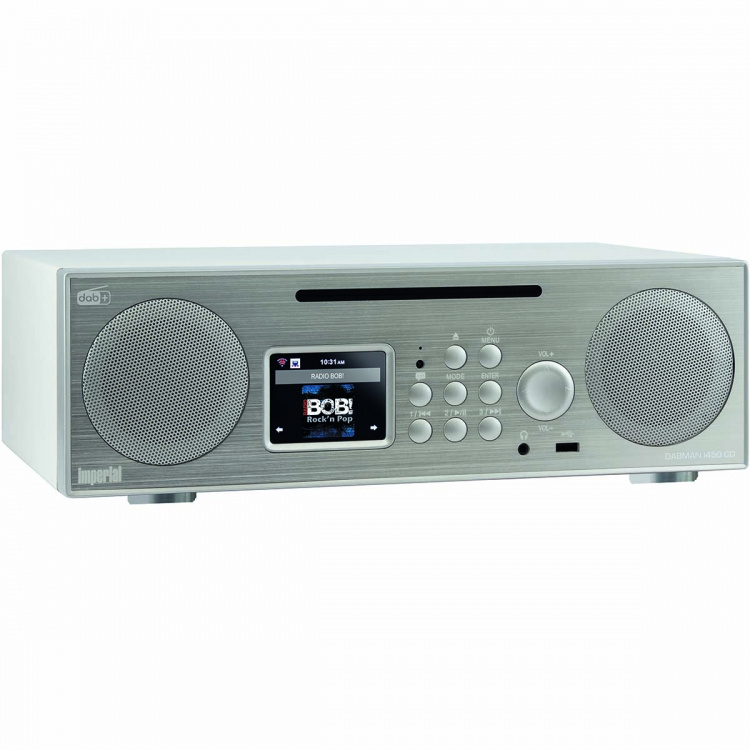 imperial DABMAN i450 CD Multifunctionele Stereo Radio DAB+ / FM / Internet / Bluetooth Wit-Zilver imperial DABMAN i450 CD Multifunctionele Stereo Radio DAB+ / FM / Internet / Bluetooth Wit-Zilver