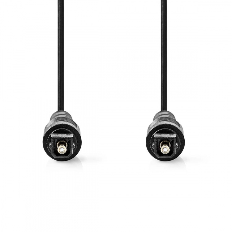 Nedis Optische Audiokabel | TosLink Male | TosLink Male | 1.00 m | Rond | PVC | Zwart | Label