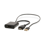 Nedis HDMI™-Adapter | HDMI™ Connector | DisplayPort Male / USB-A Male | Verguld | Recht | PVC | Zwart | 1 Stuks | Doos Nedis HDMI™-Adapter | HDMI™ Connector | DisplayPort Male / USB-A Male | Verguld | Recht | PVC | Zwart | 1 Stuks | Doos