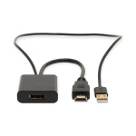 Nedis HDMI™-Adapter | HDMI™ Connector | DisplayPort Male / USB-A Male | Verguld | Recht | PVC | Zwart | 1 Stuks | Doos Nedis HDMI™-Adapter | HDMI™ Connector | DisplayPort Male / USB-A Male | Verguld | Recht | PVC | Zwart | 1 Stuks | Doos